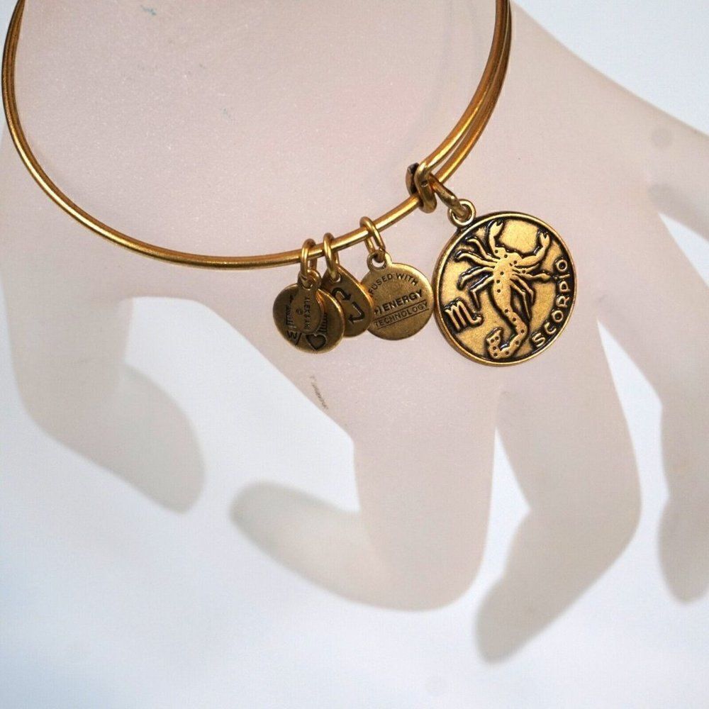 ALEX & ANI Scorpio Bracelet Energy Charm Gold Tone Bangle 2013